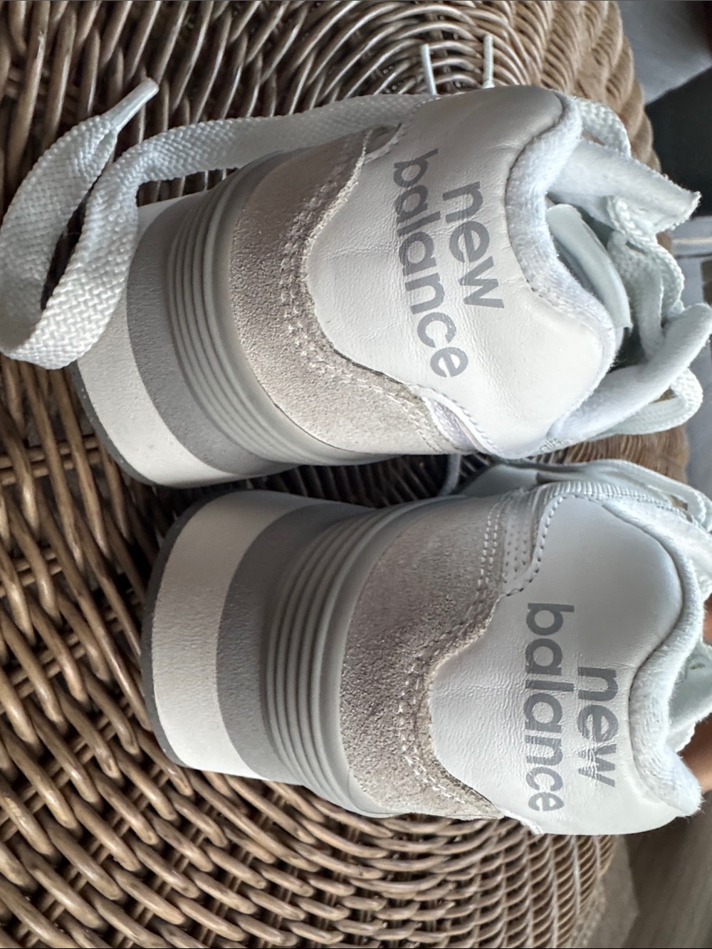 New Balance Women’s White and Light Gray Platform Sneakers - Picture 5 of 10